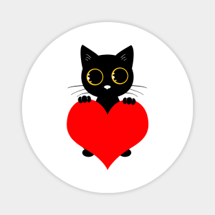 Cat Heart Valentine Magnet